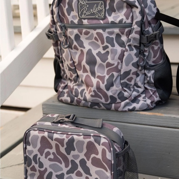 BURLEBO Grey Classic Camo Backpack for School or Travel - Picture 2 of 4